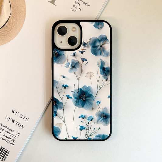 Whispers of Blue Bloom Glass Case