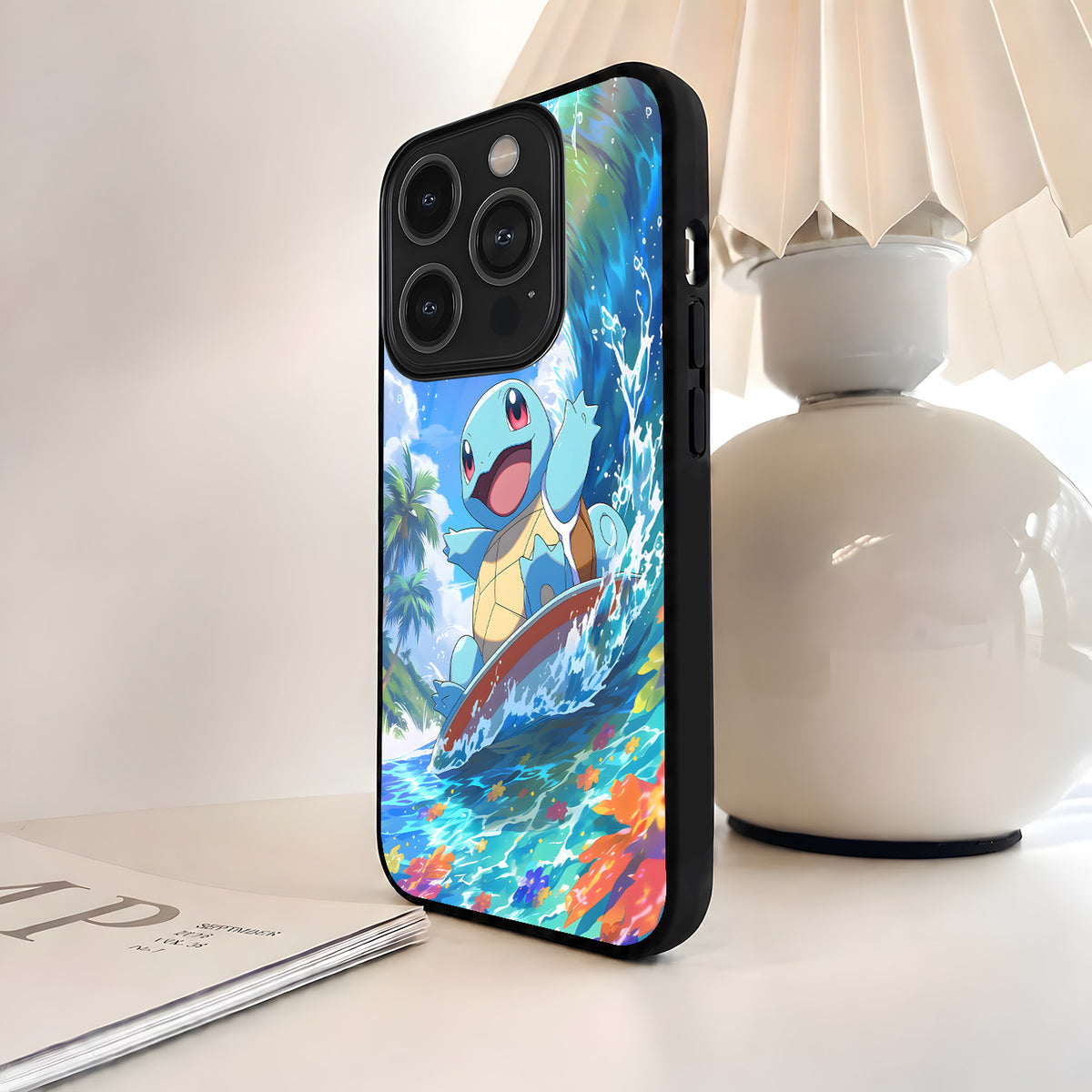 Pokemon Squirtle Surf Glass Case
