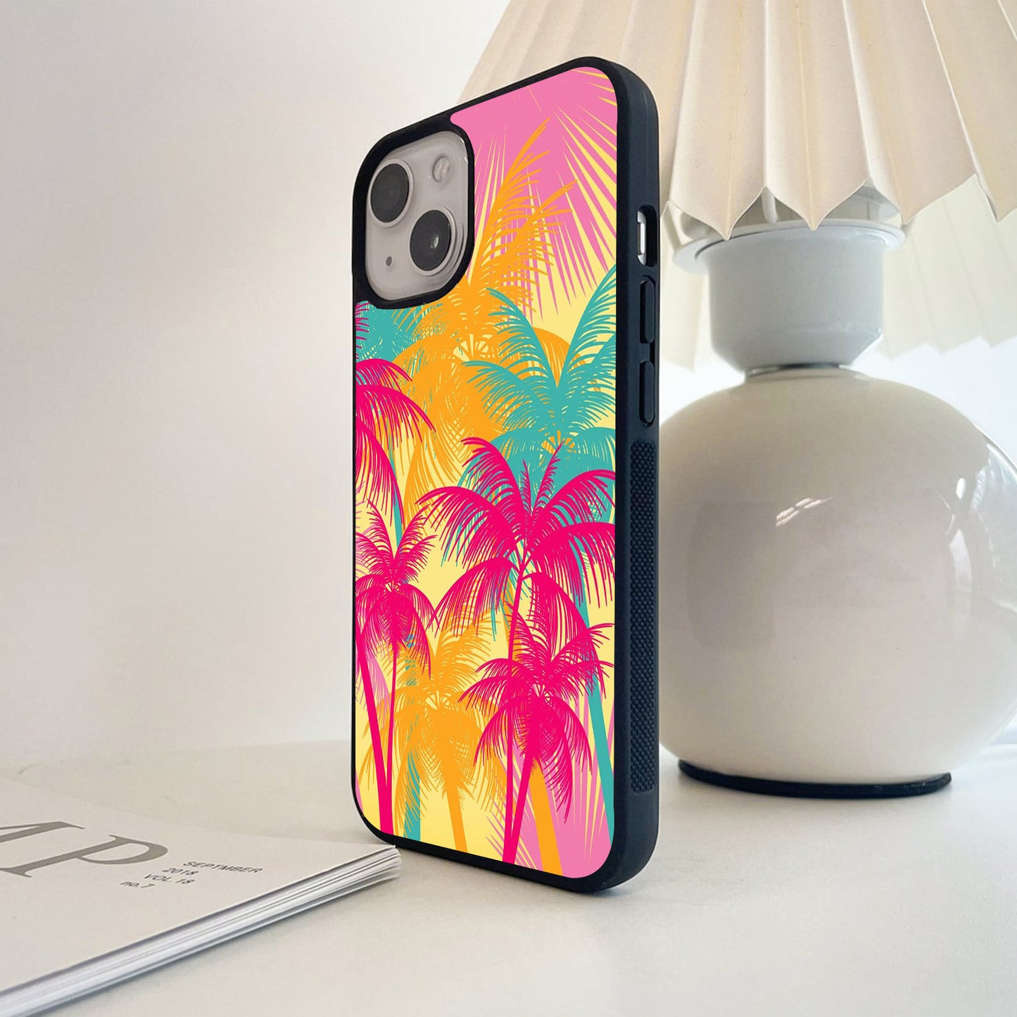 Tropical Palm Pop Glass Case