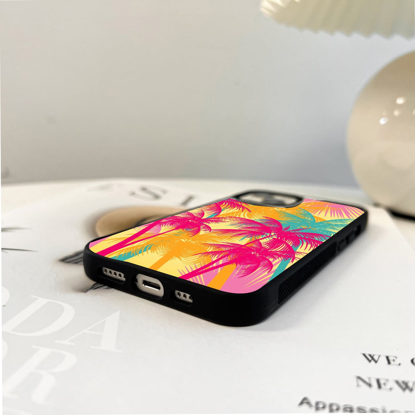 Tropical Palm Pop Glass Case