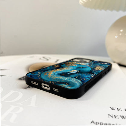 Royal Blue Ganesha Art Glass Case