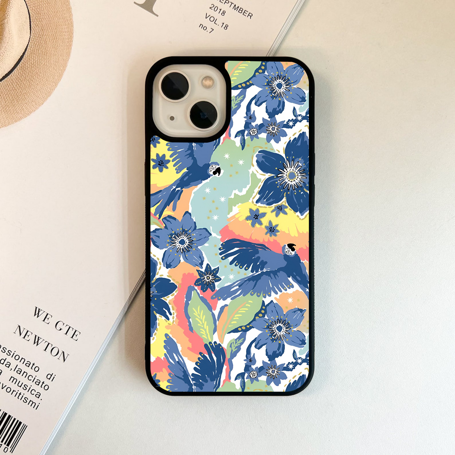 Blue Parrot Garden Glass Case