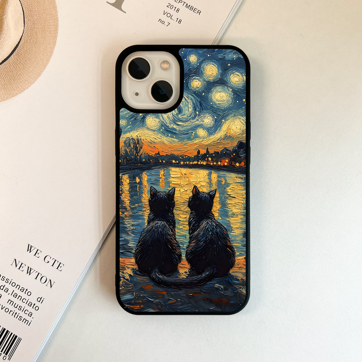 Together Beneath Cats Glass Case