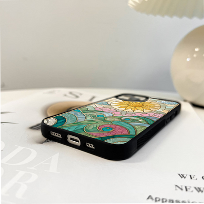 Radiant Sunrise Waves Glass Case