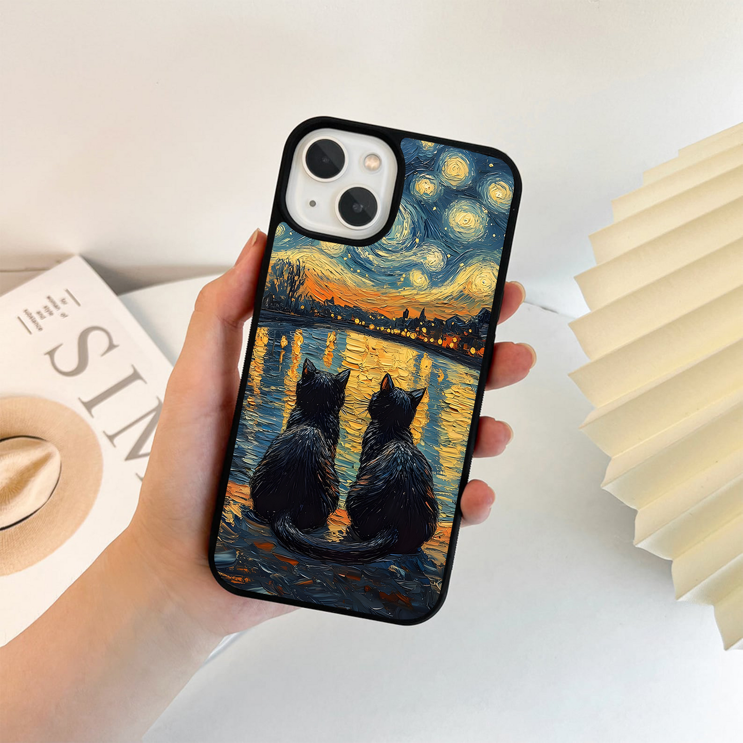 Together Beneath Cats Glass Case