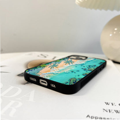 Tropical Turquoise Paradise Glass Case