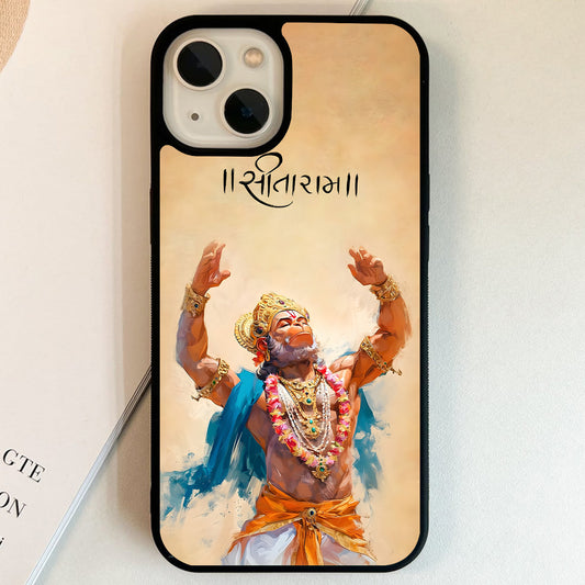 Sita Ram Hanuman Glass Case