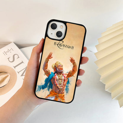 Sita Ram Hanuman Glass Case