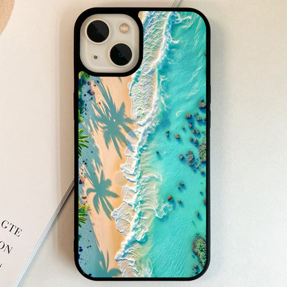 Tropical Turquoise Paradise Glass Case