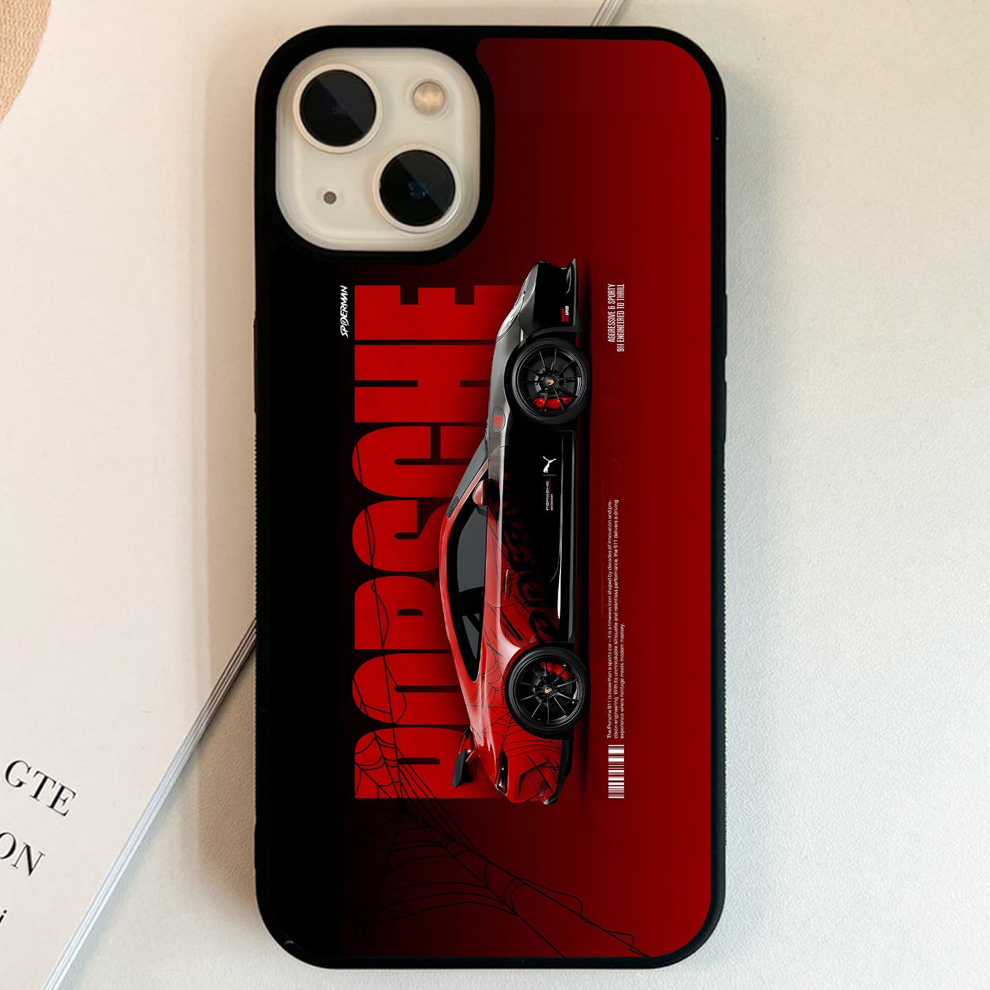 Porsche Spider Red Racer Glass Case