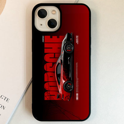 Porsche Spider Red Racer Glass Case
