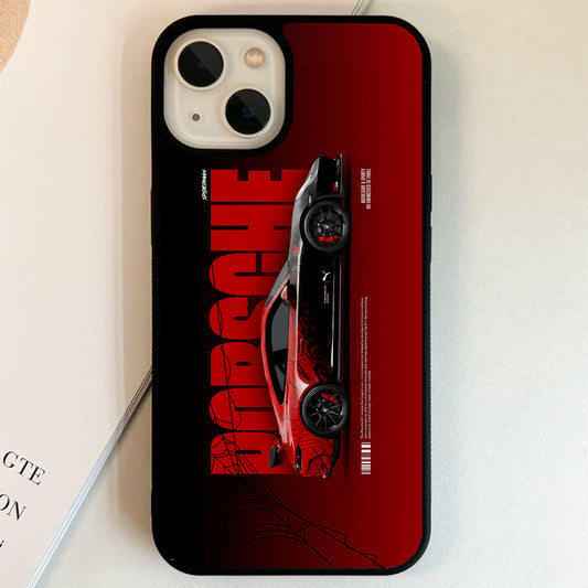 Porsche Spider Red Racer Glass Case