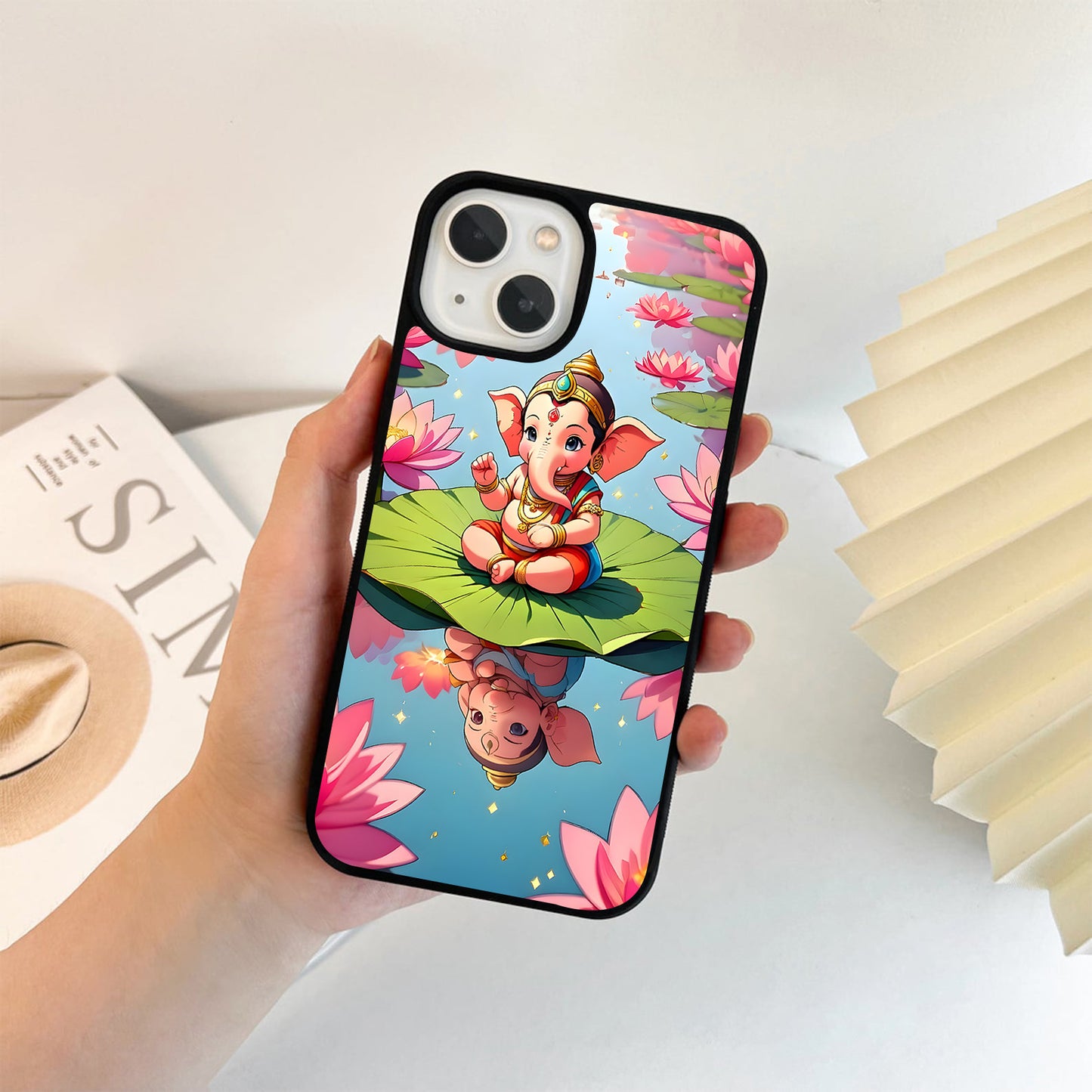 Ganesha Lotus Reflection Glass Case