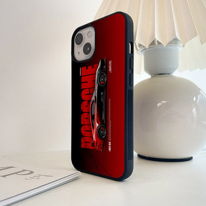 Porsche Spider Red Racer Glass Case