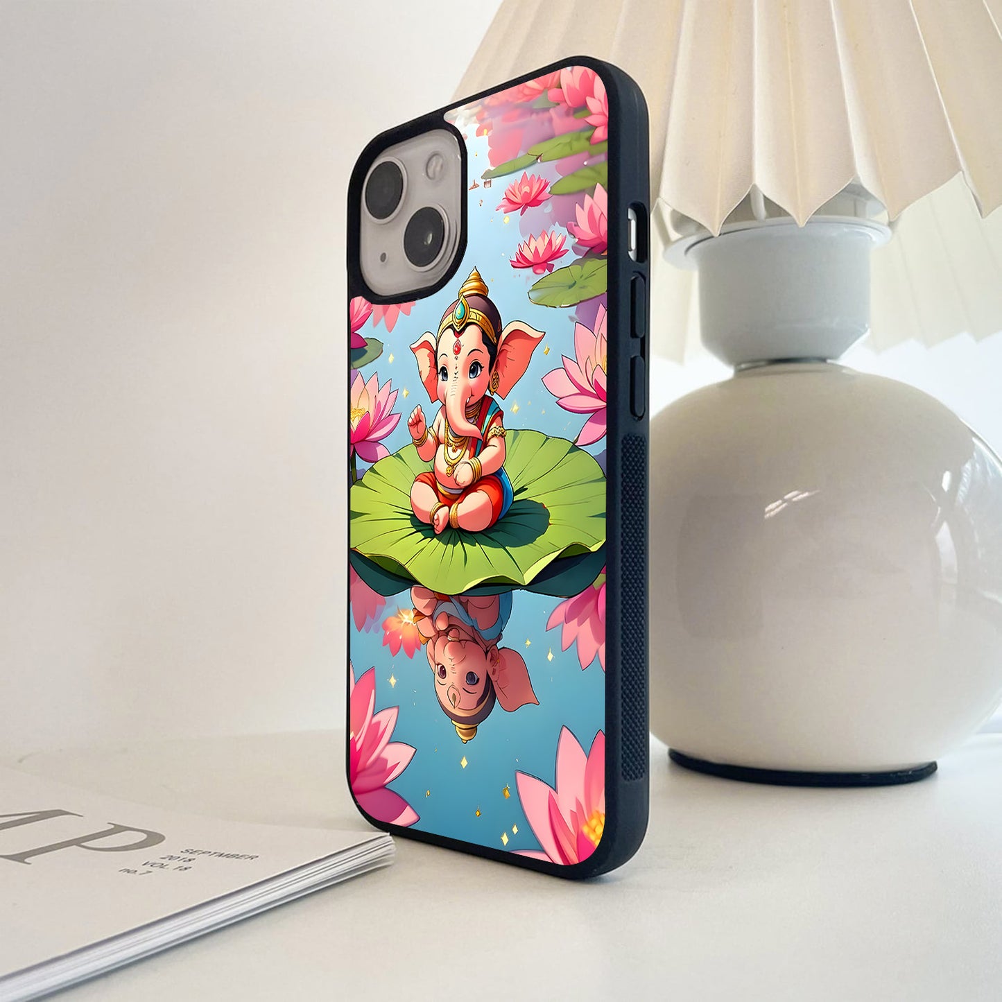 Ganesha Lotus Reflection Glass Case