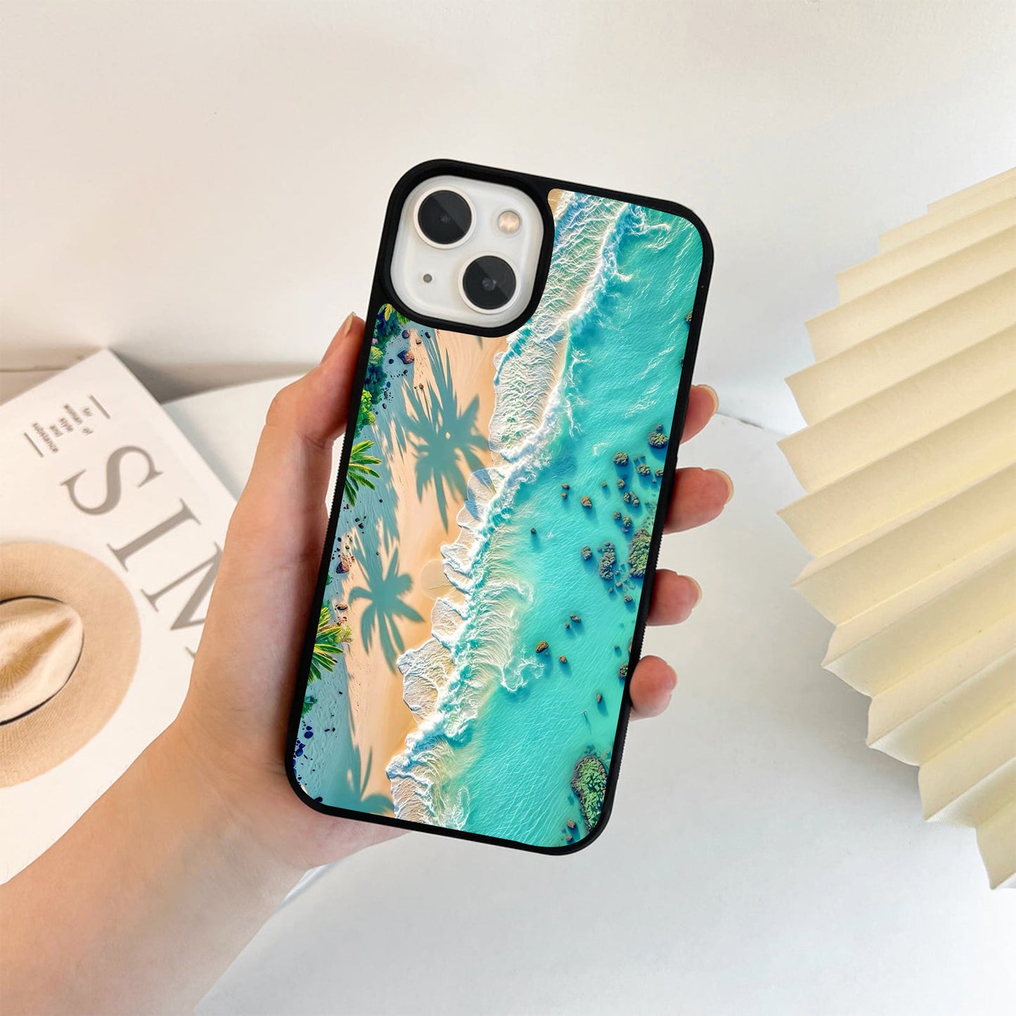 Tropical Turquoise Paradise Glass Case