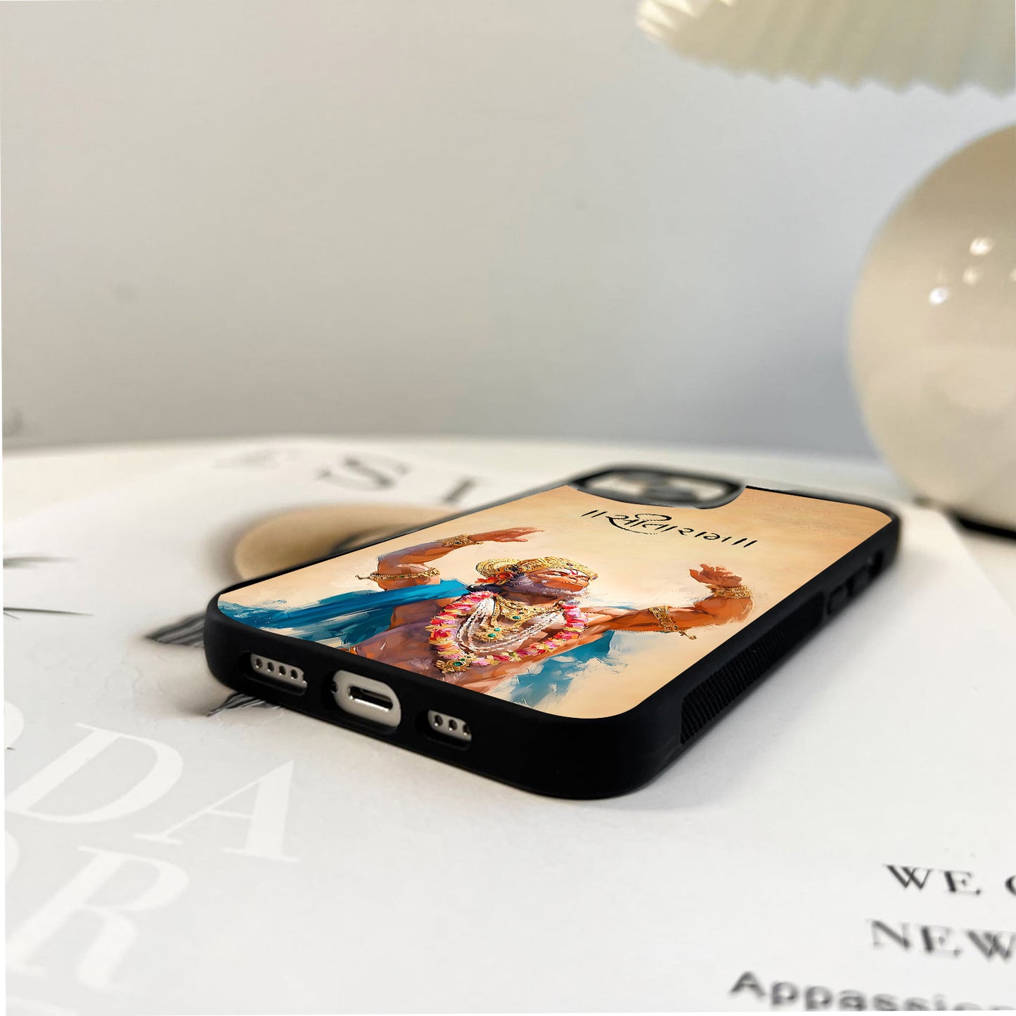 Sita Ram Hanuman Glass Case