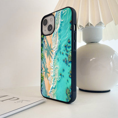 Tropical Turquoise Paradise Glass Case