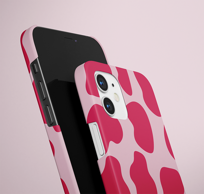 Pink Moo Moo Pattern Slim Case Cover With Same Design Holder