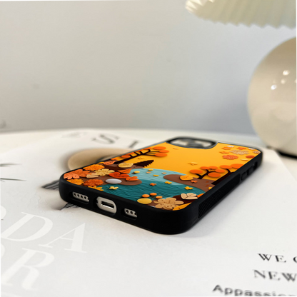 Golden Leaf World Glass Case