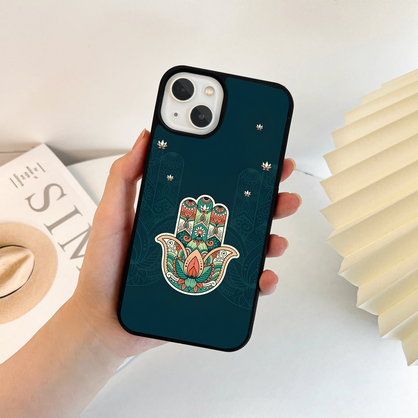 Sacred Lotus Charm Glass Case