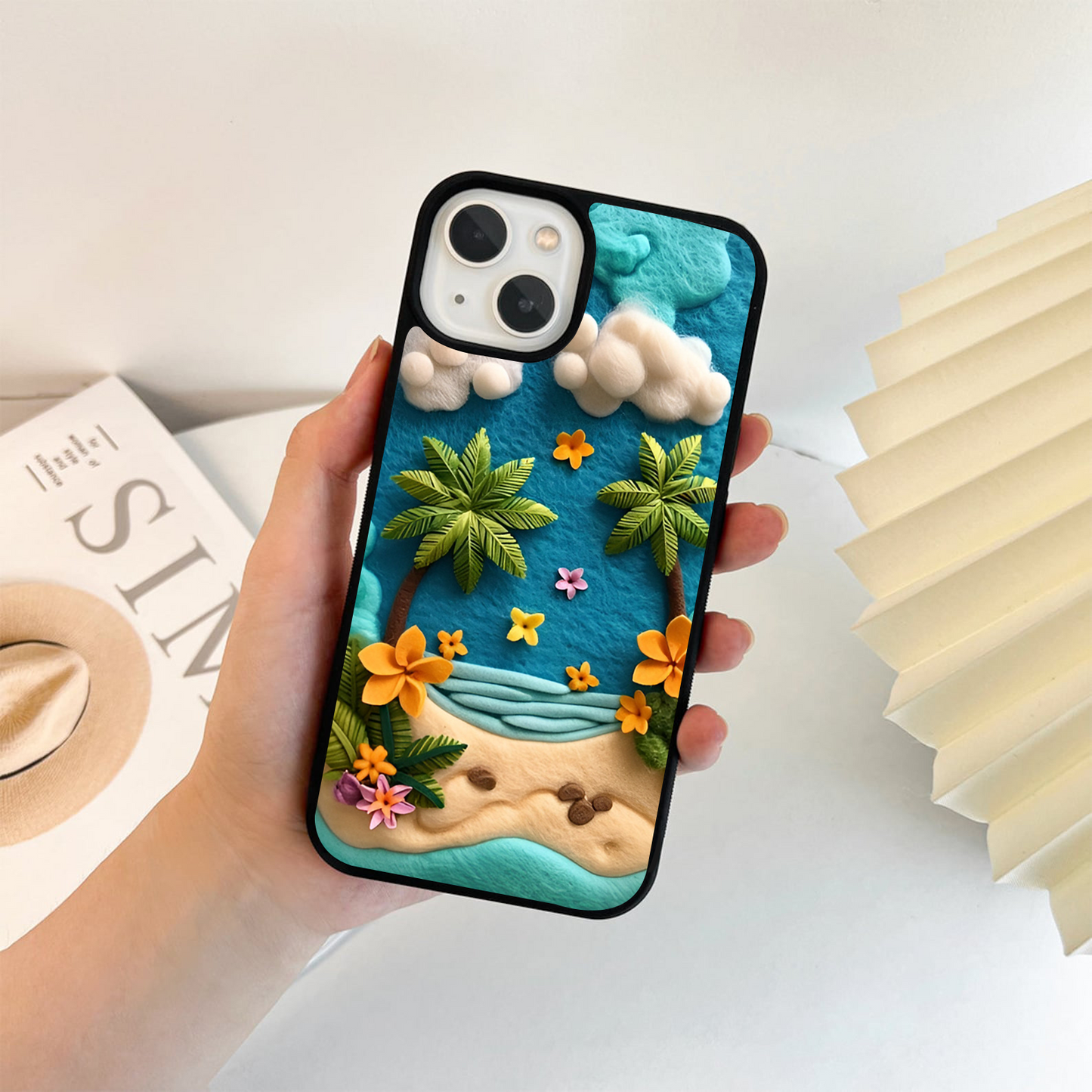 Tropical Felt Escape Glass Case