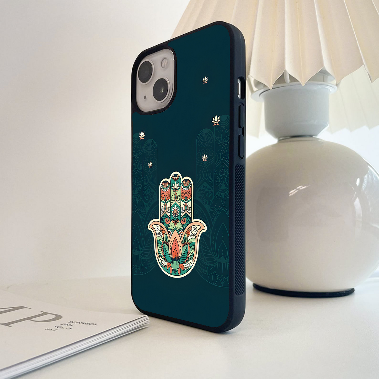 Sacred Lotus Charm Glass Case