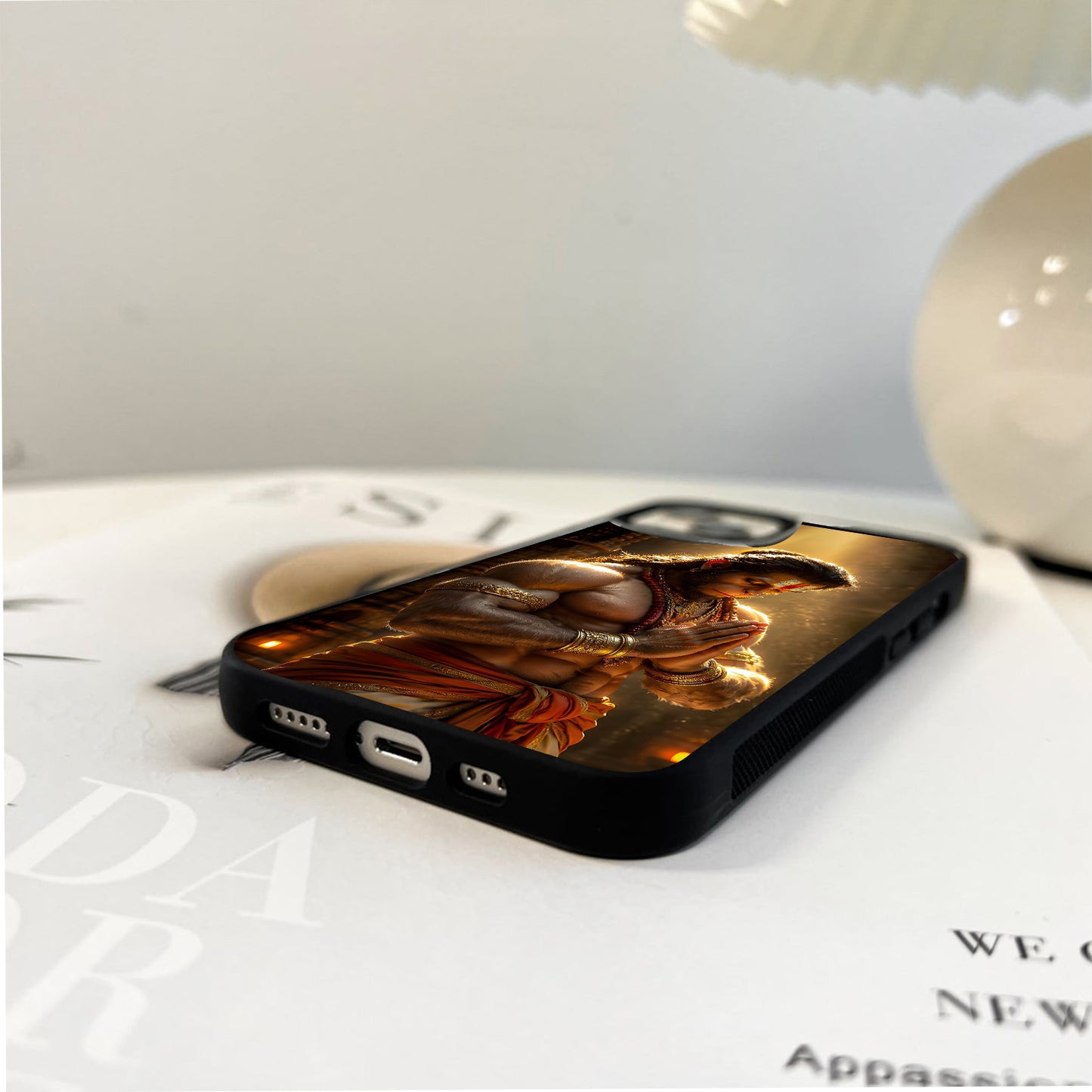 Golden Light Hanuman Glass Case