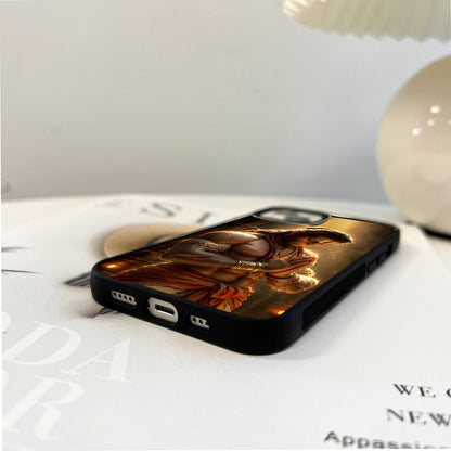 Golden Light Hanuman Glass Case