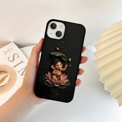 Lotus Baby Ganesha Glass Case