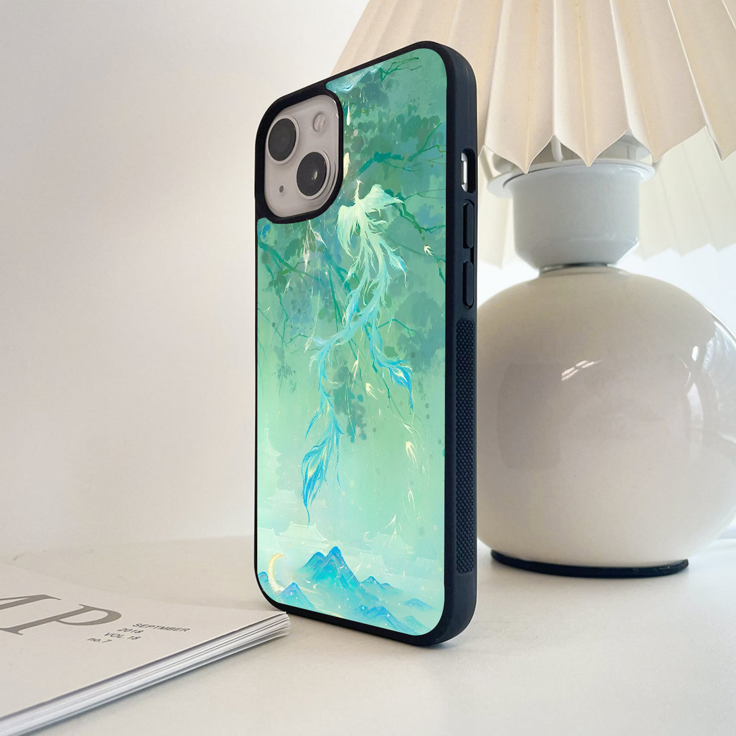 Green Petal Whirl Glass Case