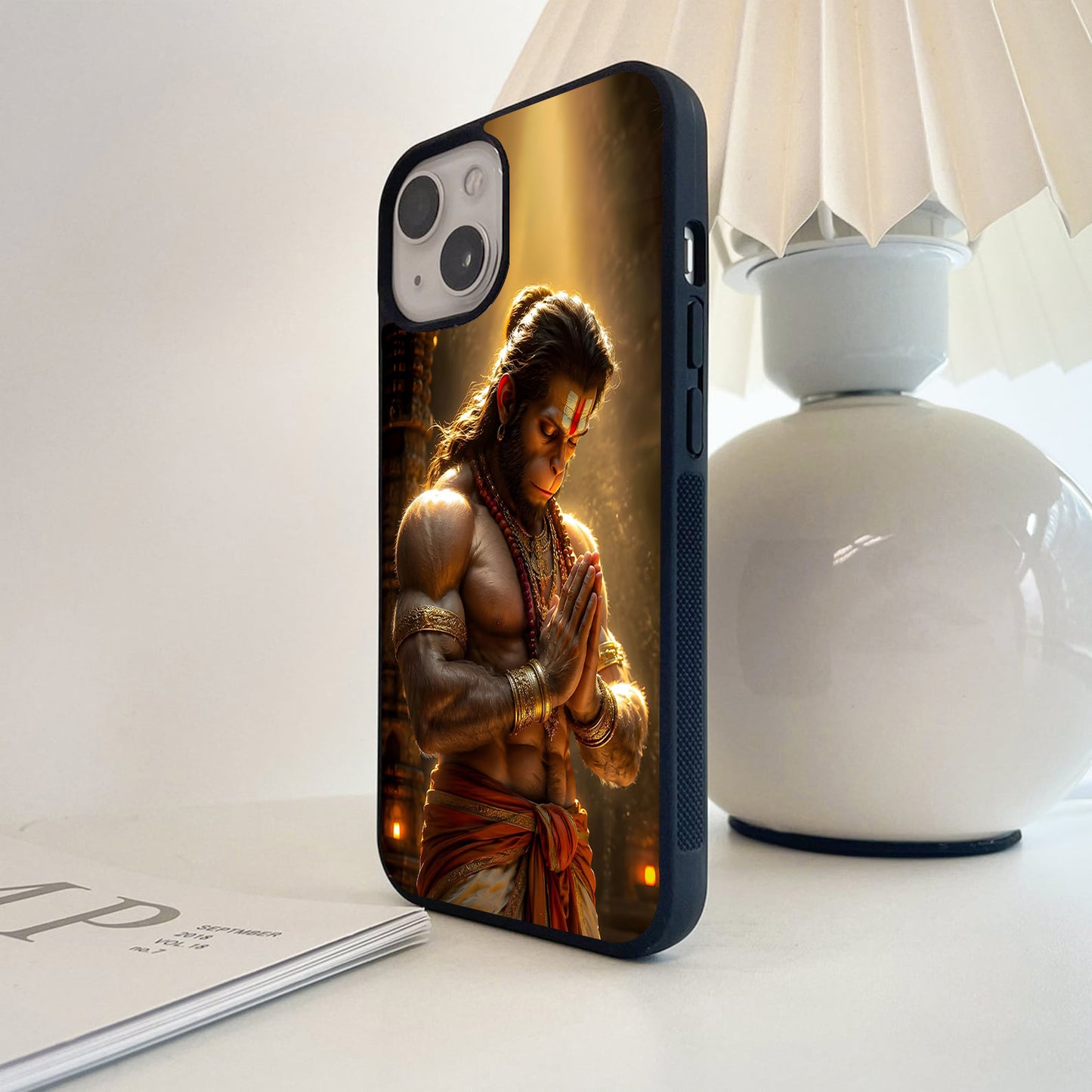 Golden Light Hanuman Glass Case