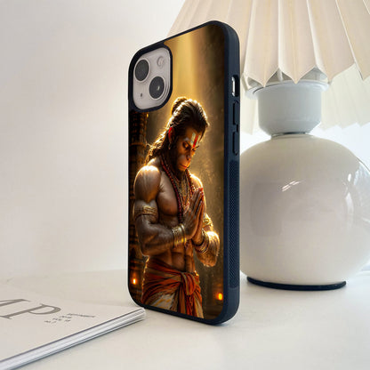 Golden Light Hanuman Glass Case