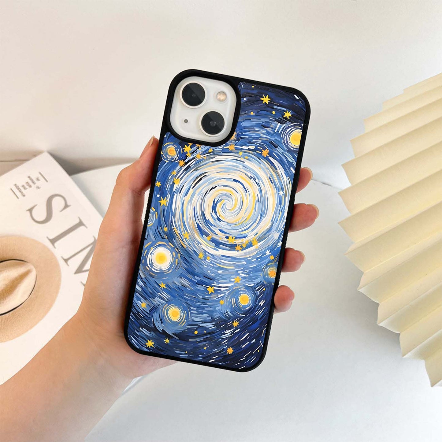 Swirling Starry Sky Glass Case