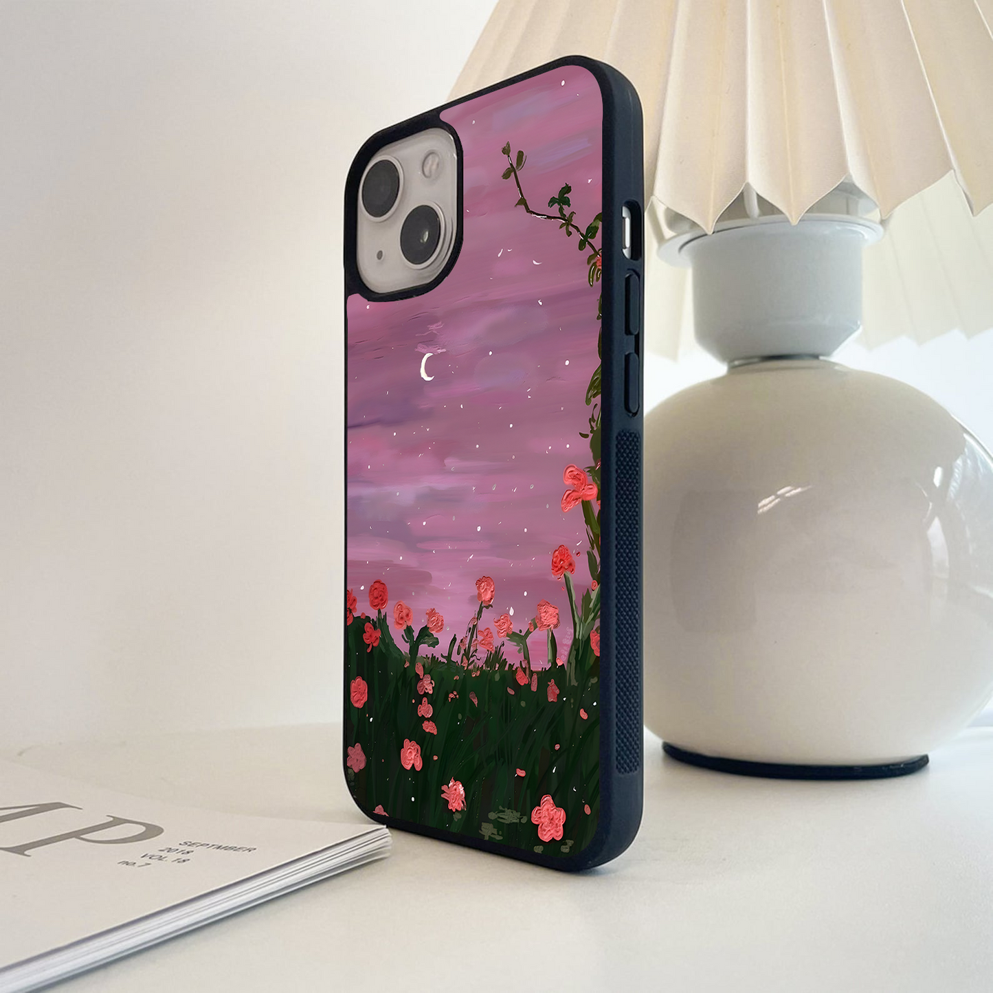 Midnight Blossom Dreams Glass Case