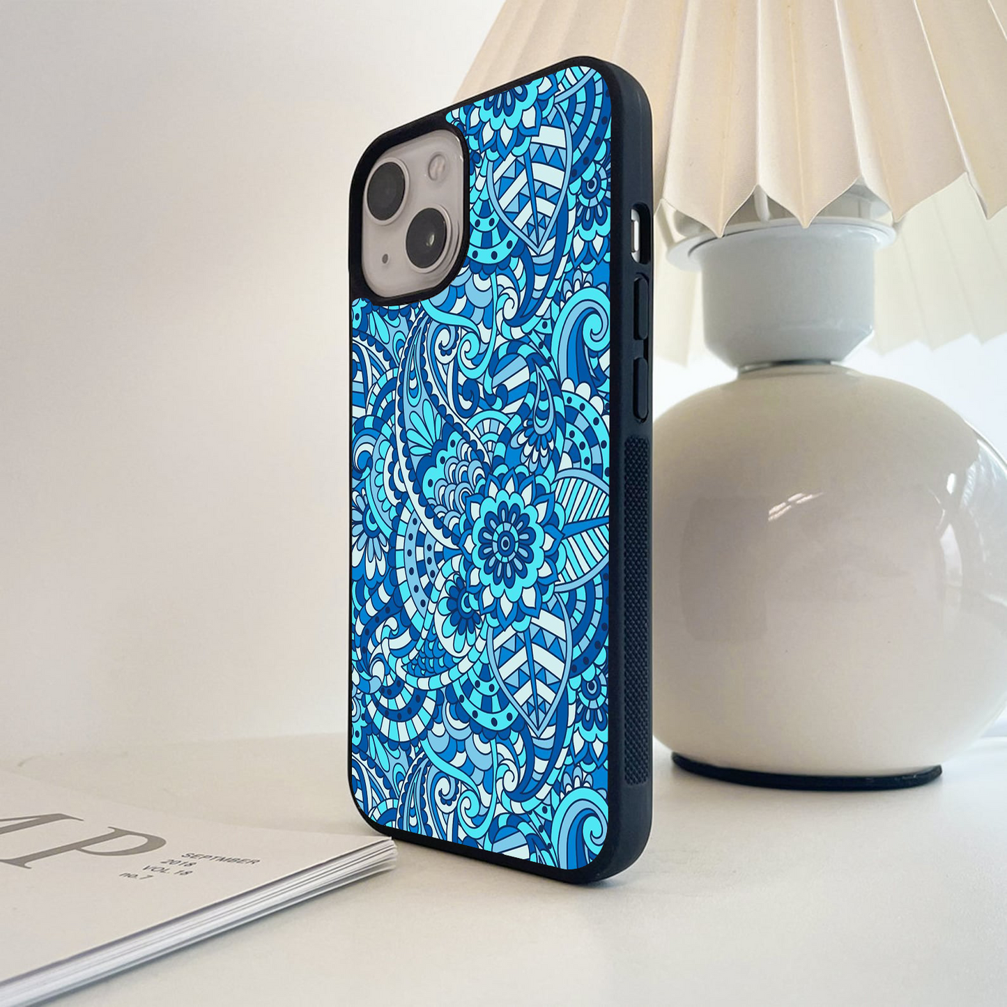 Blue Folik Glass Case