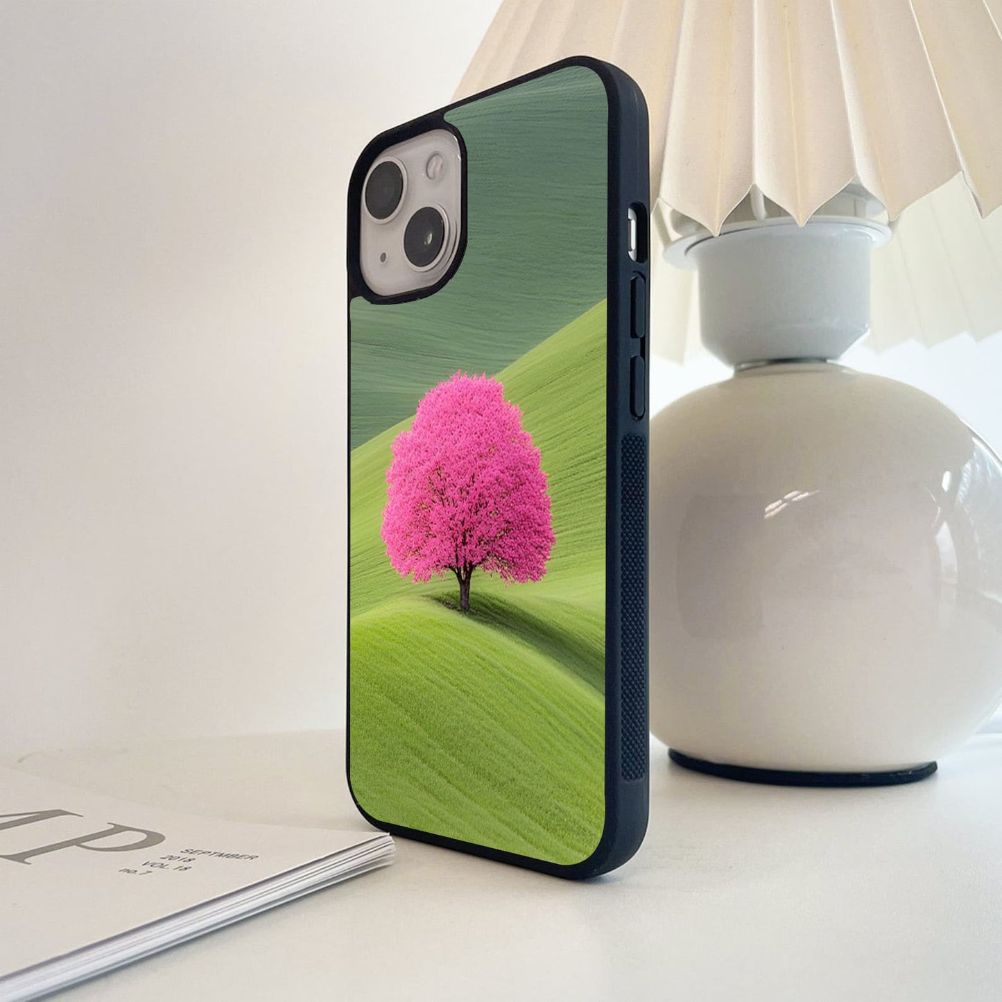 Pink Tree Bloom Glass Case