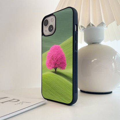 Pink Tree Bloom Glass Case