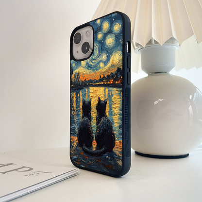 Together Beneath Cats Glass Case