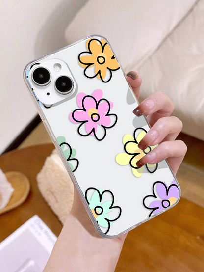 Small Art Line Flower Clear Silicon Cover