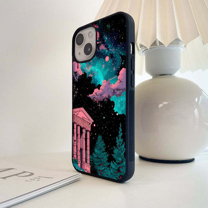 Temple Under Stars Glass Case