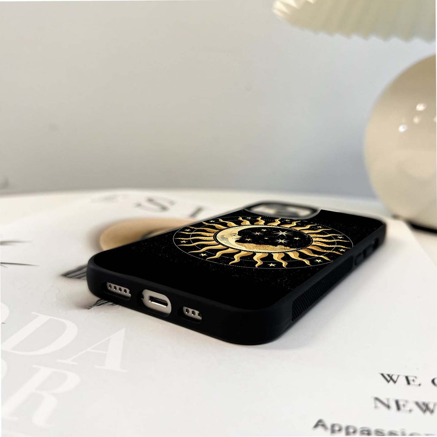 Celestial Sun & Moon Emblem Glass Case