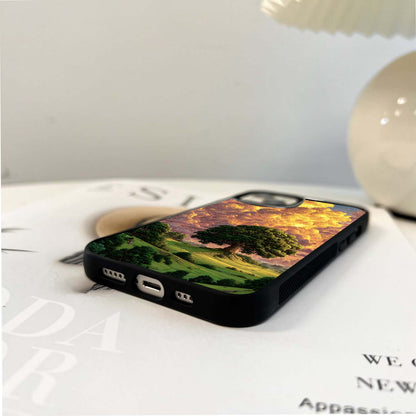 Golden Cloud Scenery Glass Case