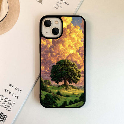 Golden Cloud Scenery Glass Case