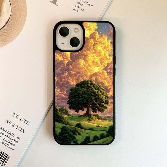 Golden Cloud Scenery Glass Case