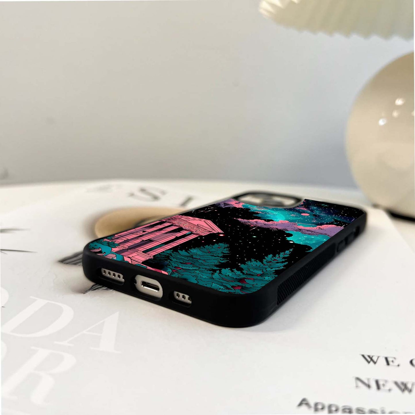 Temple Under Stars Glass Case