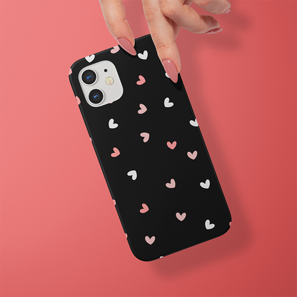 Multiple Cute Hearts with Solid Color Slim Case Cover With Same Design Holder