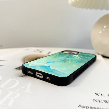 Green Petal Whirl Glass Case