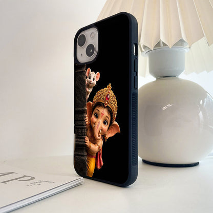 Playful Ganesha Mouse Glass Case