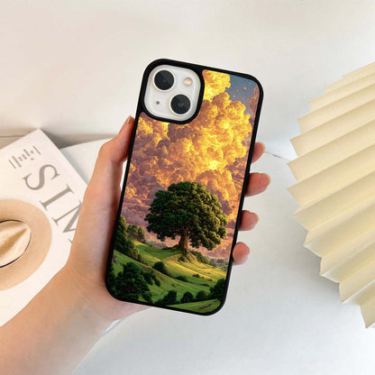 Golden Cloud Scenery Glass Case